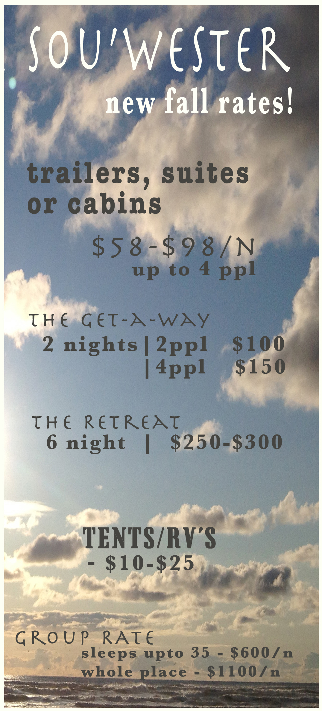 fall rates - print - Sou'wester Lodge