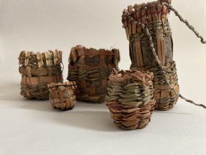 Working w/ Natural Materials: A Small Basket In Bark and Leaf with Rose Covert @ Sou'Wester Arts & Ecology Center