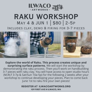 Raku Clay Workshop @ Ilwaco Artworks